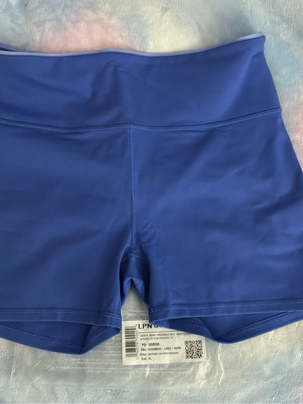 Fabletics High-Waist Bike Shorts in Royal Blue